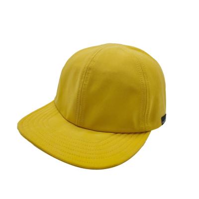 China JOINT Custom Wholesale Fashion Yellow 6 Piece White Cotton Brim Sports Wide Brim Hat Men's Unisex Snapback Hat for sale