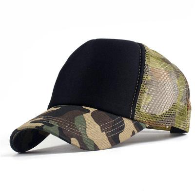 China Wholesale High Quality COMMON Summer Fashion 5 Panel Women Sports Camouflage Foam Mesh Baseball Cap Plain Blank Trucker Hat For Man for sale