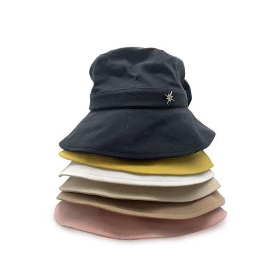 China New Design Dobby Fashion Cotton Brown Butterfly Hat Cotton Foldable Single Bucket Hat Polyester Sun Visor Custom Flower Cloth for sale