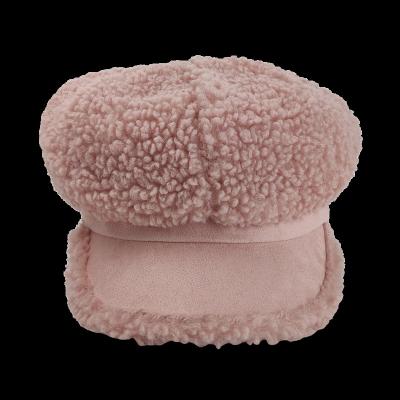 China High Quality Fashion Character Custom Made Ladies Tailored Warm Winter Hats Refine Woman Empty Teddy Velvet Beret Cap Girl for sale