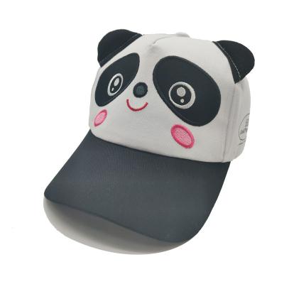 China Wholesale COMMON Sports Custom 5 Panel Adjustable Hat Cotton With Ears Lovely Panda Children Baseball Cap For Black And White Animal Ki for sale