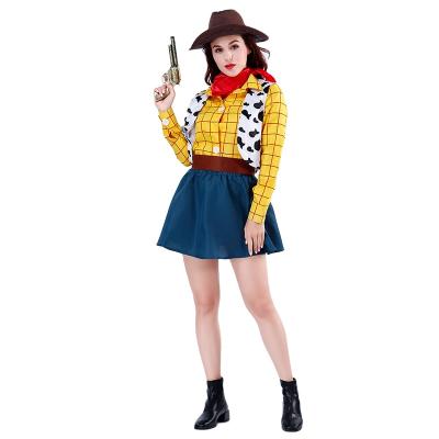 China Halloween Costume Party 2021Hot Selling Halloween Costume Toy Story Couples Costume Cowboy Men And Women Party Stage Costume for sale