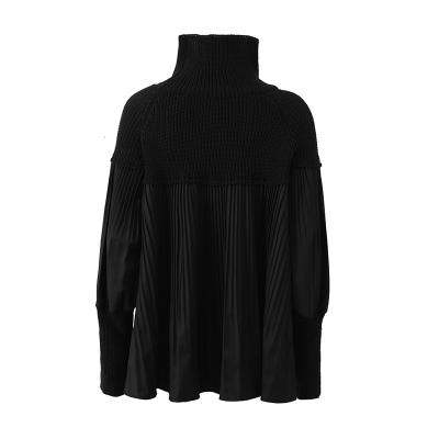 China 2021 Winter Anti-Wrinkle Collar Top Sweater Quilting Pleated Top Women's Drop Bubble Sleeve Pleated Shirt 1305 for sale