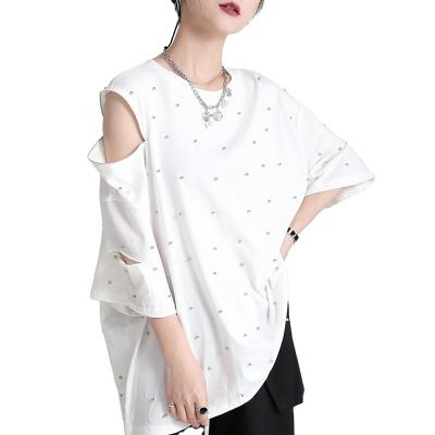 China 2021 Style Women's Strapless Short Sleeve Shirt Fashion Women QUICK DRY Main Contrast Wild Design 2059 for sale