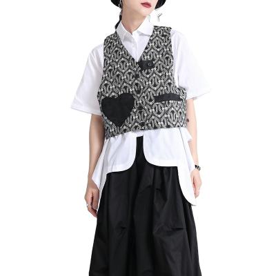 China New Design 2021 Summer Retro Niche Sense Love Mysterious Love Viable External Wear Fashion Small Vest Waistcoat for sale