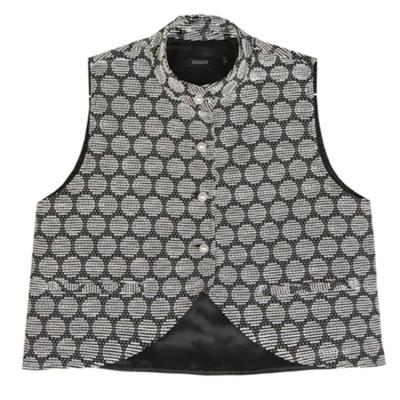 China 1256 Breathable Vest Women's Spring And Summer Wear, Retro Three-Dimensional Polka Dot Jacquard Comic Small Collar Curved Cropped for sale