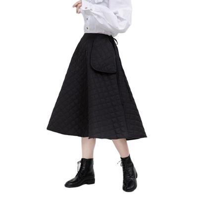 China 2021 Summer Elegant And Beautiful Design Cotton Skirt Set Breathable Spring And A Line Skirt Girl Big Pocket Big Size Skirt For Women 1274 for sale