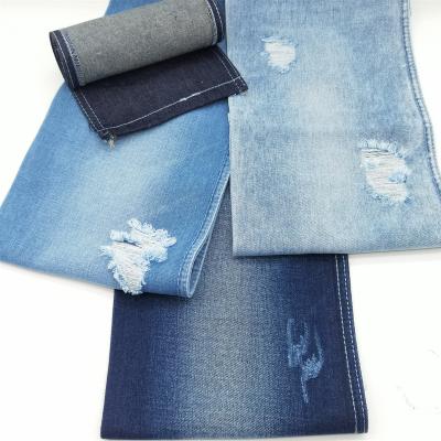 China 2021 Hot Sale 10 x 10 Breathable OE Non Guzzle Blue Stretch Color 85%C 15%P Denim Fabric For Jeans Designed for sale