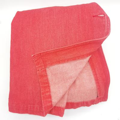 China Breathable hot sale red color 100% cotton denim fabric for coat and jeans for sale