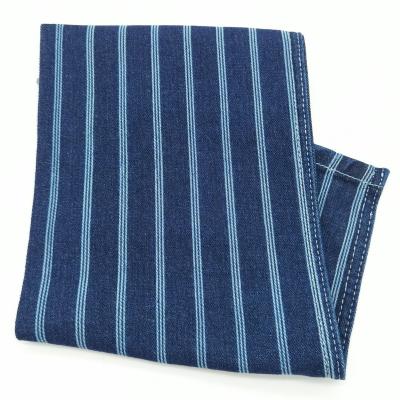 China 100% Stock Cotton Breathable Wide Stripe Cheap Price Denim Weft Fabric For Garments for sale