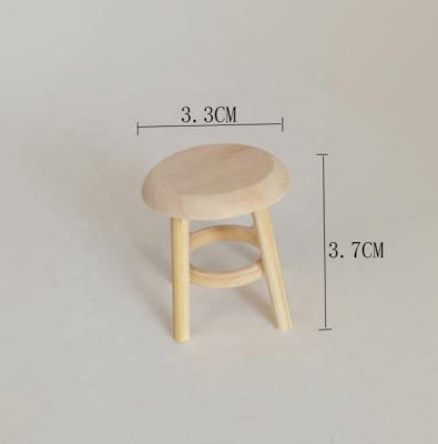 China Europe new design handmade natural wooden miniature chair for dollhouse for sale