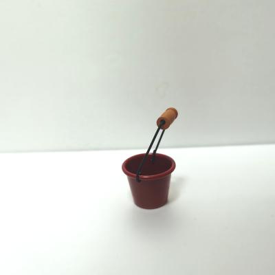 China Europe customized red dollhouse handle cute metal toys miniature bucket for sale