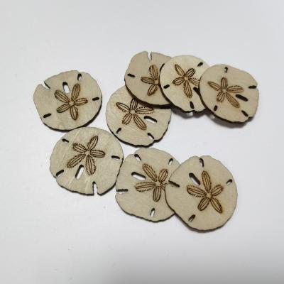 China Europe Unique Handmade Natural Wooden Miniature Sand Dollar Toys for sale