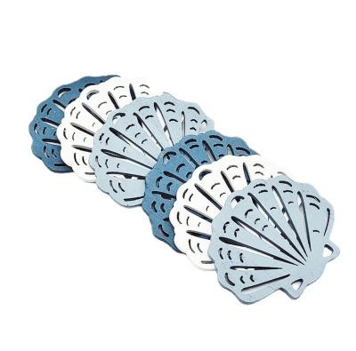 China China Customized Summer Blue Shell Fish Wooden Garland for sale