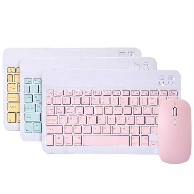 China Rechargeable 10 Inch Tablet BT Keyboard Mini Wireless Keyboard And Mouse Wireless Key Top For iPad Phone Laptop Keyboard for sale