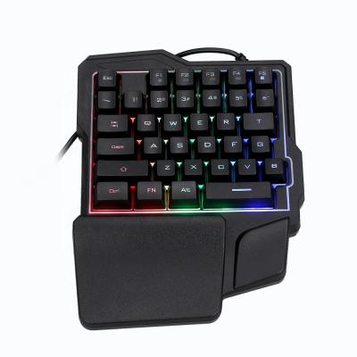 China Mini Plug And Play Keyboard Ergonomic Backlight One Handed Keyboard And Mouse For Mobile Phone Gamer for sale