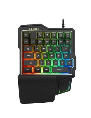 China Amazon plug and play hot selling mini hand keyboard gaming keyboard wired backlit suitable for phone and computer for sale