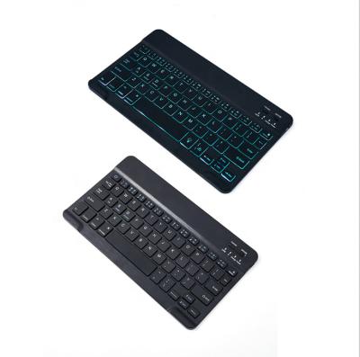 China Wireless Blue Tooths LED 7 Color Wireless Mini Backlit Keyboard For IPAD Tablet Backlight Keyboard for sale