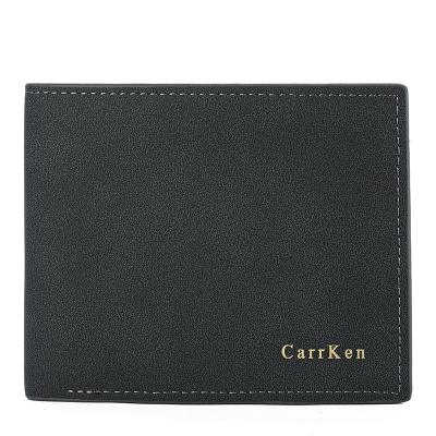 China Factory direct sales modern fashion simple short wallet business card holder rfid leather men's black for sale