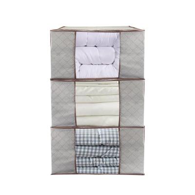 China Translucent Foldable Storage Bag Household Wardrobe Comforter Bag Durable Bedding Covers Organizer Folding Blanket Quilt Large Cle for sale