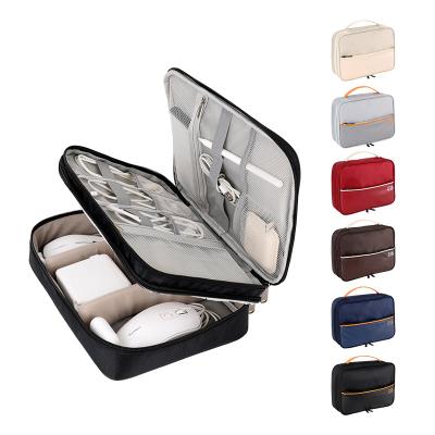 China Waterproof Durable Three-Layer Data Cable Storage Flat Digital Charger Travel Bag Electronic Bag Camera Accessories Ending Bag for sale