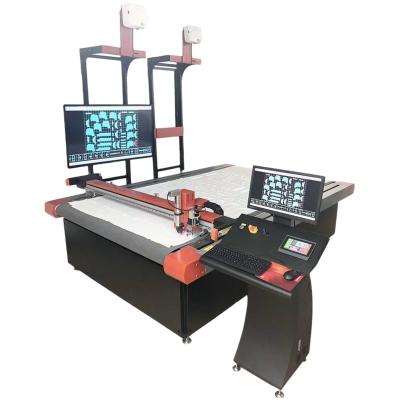 China Hotels Taxtile Garment Line Lattice Lined Inkjet Oscillating Cutting Machine With Smart Computer Panoramic Camera for sale