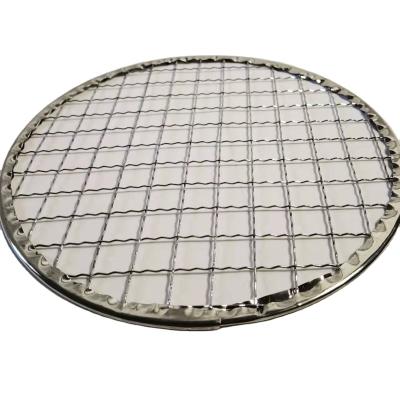 China Easily Cleaned sus304 BBQ Grill Korean Restaurant Round Stainless Steel Pan Dish Grate Grill Grates 29.5cm BBQ Wire Mesh For Roast for sale