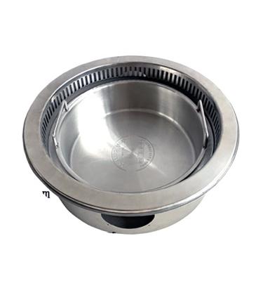 China Hotel Yawei Clear Round Soup Crucible Furnace Components Stainless Steel Hot Hot Pot for sale