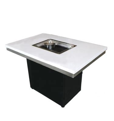 China Yawei A4 modern hot pot barbecue table one-piece barbecue table for sale