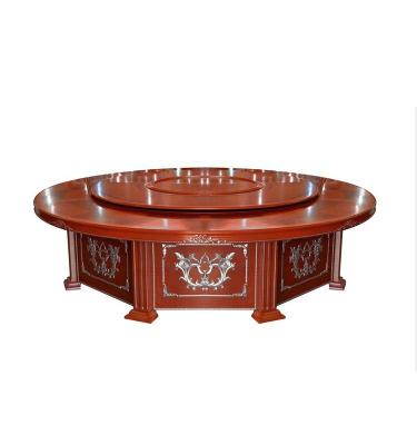 China Yawei Contemporary Dining Table DD13 Electric Table Rubber Wood Leg Electric Turntable Hotel Dining Table for sale