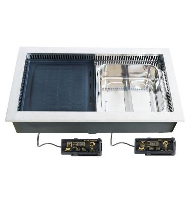 China Yawei 650D Electric Korean BBQ Hotel Grill Hot Pot Stove Smokeless Grilling Integrated Equipment for sale