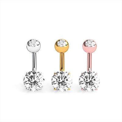 China Hot Hera Jewelry Product Hot Hera Jewelry Product Double 316L Surgical Steel Different Sizes Zircons Navel Navel Body Piercing for sale