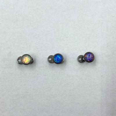 China Hera Punk Silver Jewelry Anchors Dermal Tops And Bases 16g 4mm CZ Clear Titanium Body Jewelry F136 for sale