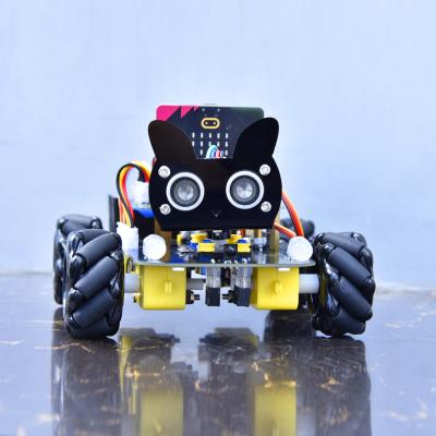 China DIY Microbit Robot Car Keyestudio Micro Bit 4WD Wheel Robot Car Kit For Microbit STEM Toys Makecode Programming (Without Board) for sale