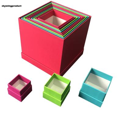 China Skywingproduct Color Nested Square Boxes Customization Handmade High Quality Mixed Size Gift Boxes for sale