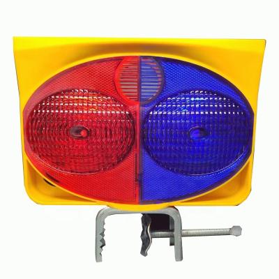 China Super Bright Solar Rechargeable Amber Led Traffic Flashing Warning Light Led Roadblock Lamp Yellow 201S for sale