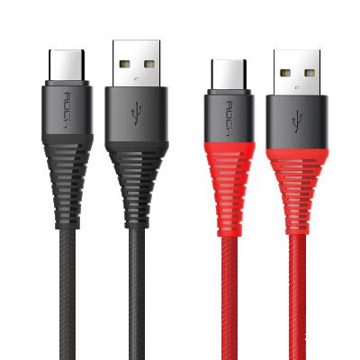 China 2019 Quick Charge ROCK Hi-Voltage Type C 3A Cable For Xiaomi Samsung Galaxy S8 OnePlus Fast Charging USB C 1M USB-C Charging Sync Charger for sale