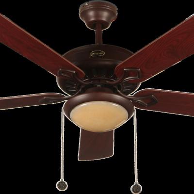 China Lower Noise 52 inch European Style Air Cooler House Decorative Single Light ORB Ceiling Fan with 5 MDF Blades, include Pull Chain Control for sale