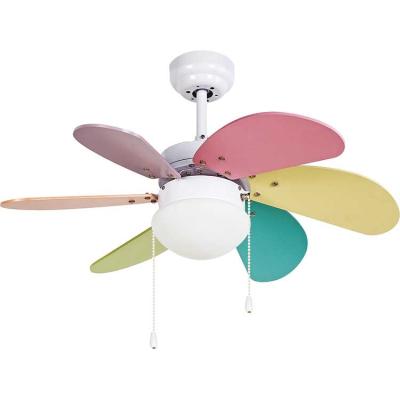 China Fanncy 30 Inch Six Blades Single Lights Colored Ceiling Fan for sale