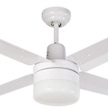 China 56 Inch Large Air Cooling Modern Single Light Low Noise White Industrial Ceiling Fan With 4 Aluminum Blades, Include Wall Control for sale