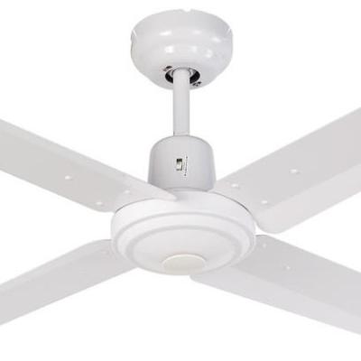 China High efficiency 48 inch modern air cooling fan white industrial ceiling fan without light, with 4 aluminum blades, include wall control for sale