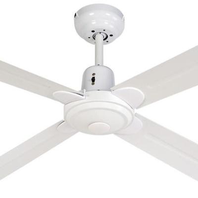 China High efficiency 48 inch white industrial ceiling fan modern air cooling fan without light, with 4 plywood blades, include wall control for sale