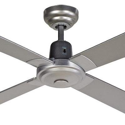 China 48 Inch Low Noise Air Cooling Modern Fan Instant Silver Industrial Ceiling Fan Without Light, with 4 Plywood Blades, Include Wall Control for sale