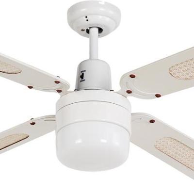 China Lower Noise Modern Home/Factory White Industrial Ceiling Fan Light 48 Inch Air Cooling Fan With 4 MDF Blades, Include Wall Control for sale