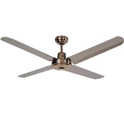 China Modern High Efficiency 56inch/60 Inch Air Cooling Fan Brushed Nickel Industrial Ceiling Fan with 4 Stainless Steel Blades, Include Wall Control for sale