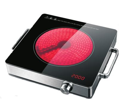 China Simple And Durable Mini Cooktop Electric Infrared Stove Single Cooktop Stainless Steel Hob for sale