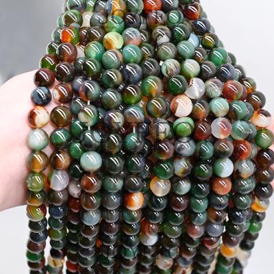 China Original Loose Beads Natural Stone Beads Agate Gemstone Round Loose Beads For Jewelry Making DIY Strand 1 for sale