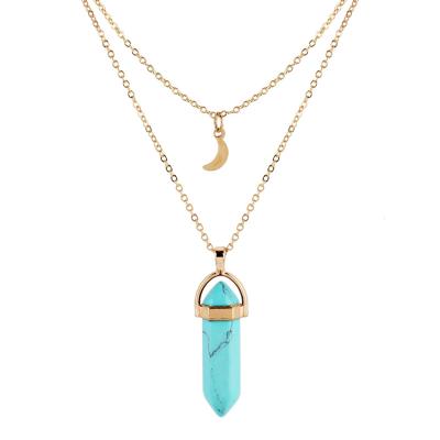 China 2021 TRENDY New Crystal Stone Moon Witch Jewelry Necklace Pendant Fashion Healing Choker for Women for sale