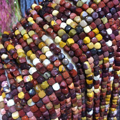 China Low MOQ Gemstone Loose Beads Beads Mookaite Natural Polish Gemstone 4*4mm Tube Beads For Jewelry Making for sale