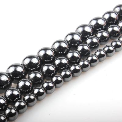 China Hot Selling Wholesale Black Shinny Hematite Beads Small Hematite Beads For Bracelet Stone Loose Beads for sale